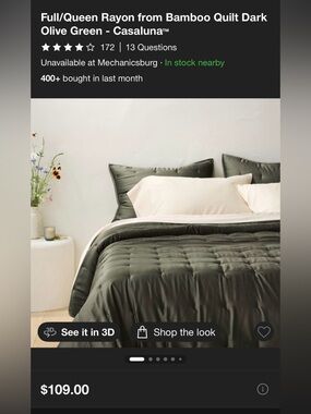 Casaluna Dark Olive Green Quilted Comforter